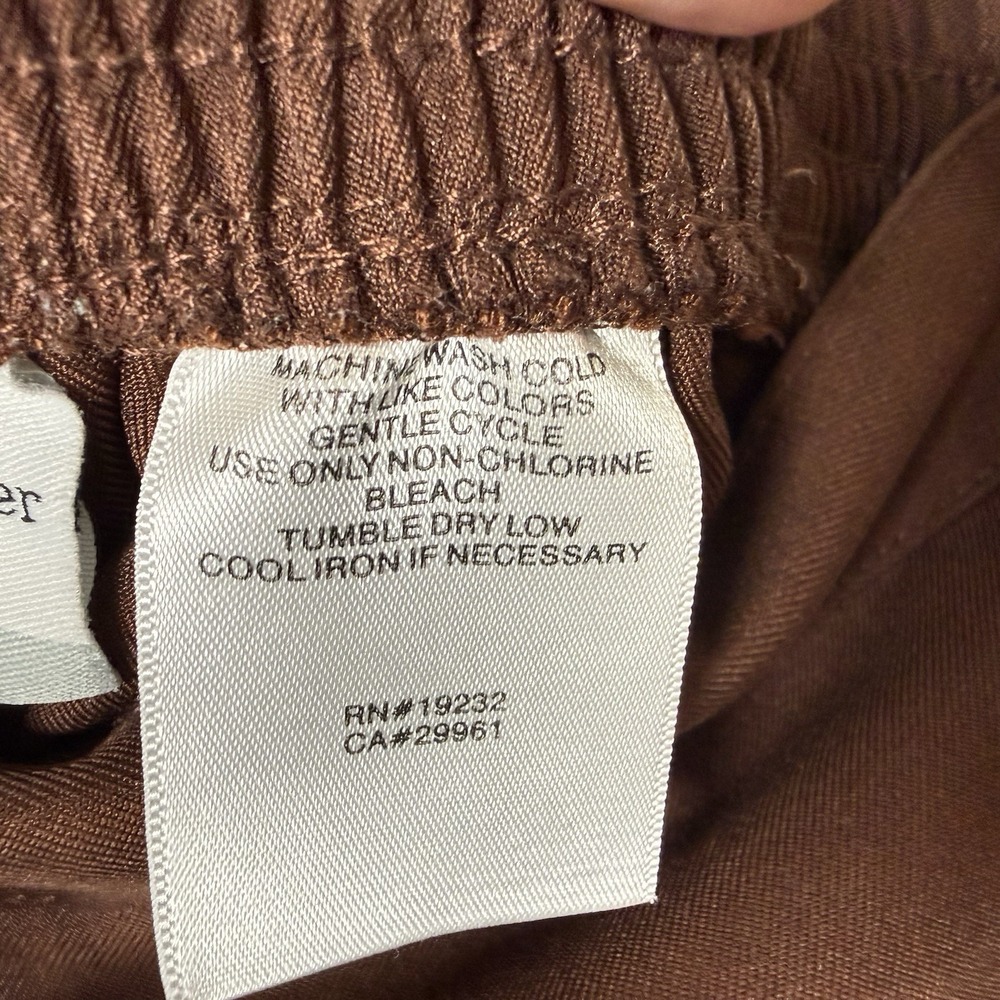 Alfred Dunner Pants 16P Petite Brown Elastic Waist Straight Leg Base Capsule - Picture 8 of 8